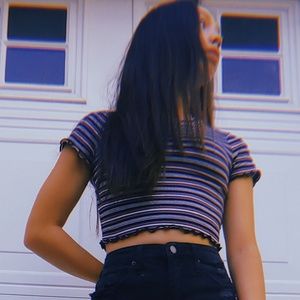 striped crop top